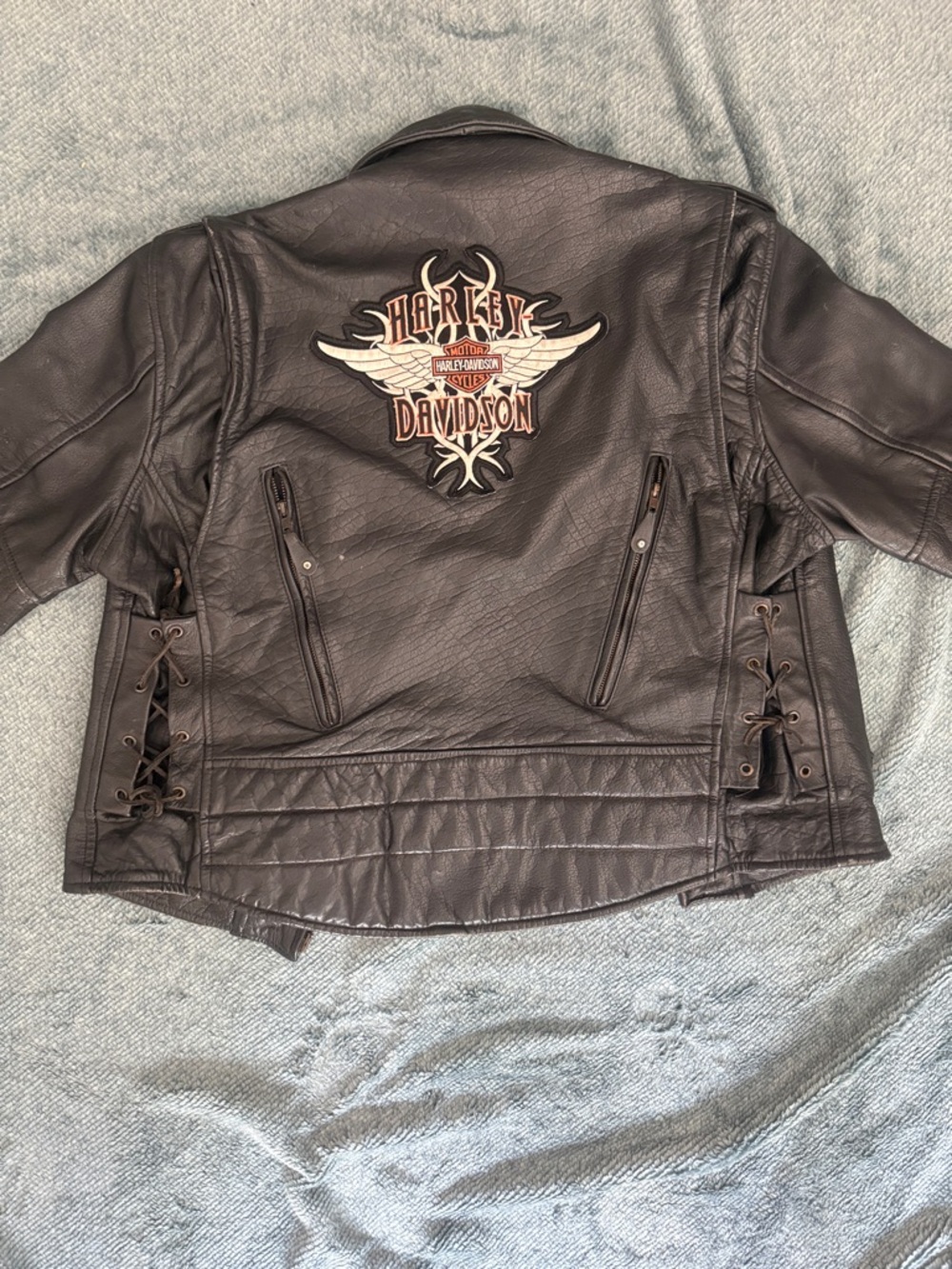 AUTHENTIC Vintage Harley-Davidson Men’s Black Genuine Leather Biker Jacket